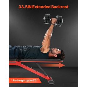 Weight Bench, 1200lbs Heavy Duty Stable Weight Bench Press for Full Body Workout, Adjustable Exercise Sit up Bench for Home Gym Strength Training