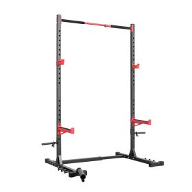 Power Cage Rack, Multifunctional Squat Rack for Home Gym, Width-Adjustable Workout Strength Training Equipment with 6 Band Pegs