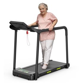 Walking Treadmills with Extended Handrails, 2.5HP Quiet Motor, Heart Rate Monitor, 310 lbs Capacity, Treadmill for Seniors, Recovery & Home Joggi