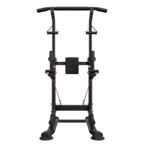Pull Up Bar, 330 LBS Power Tower Dip Station, Workout Dip Station with H-Shaped Stable Base & Back Pad