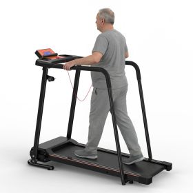Walking Treadmills for Seniors, 2.5HP Portable Foldable Treadmill for Home with Extended Enclosed Handrails, Dual Shock Absorption, 300 lbs Capac