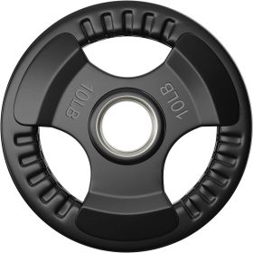 Rubber Coated Dumbell Weight Plates in Pairs or Single for Strength Training Weightlifting and Bodybuilding Black 4 Size Options (Color: BLACK, Weight: 10LB)
