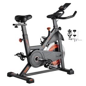 Exercise Bike, Adjustable Magnetic Resistance Stationary Bike, Indoor Cycling Bike for Home Cardio, Workout Bike with Silent Belt Drive (Resistance System: Magnetic Resistance, Flywheel Type: Medium-Duty Flywheel)